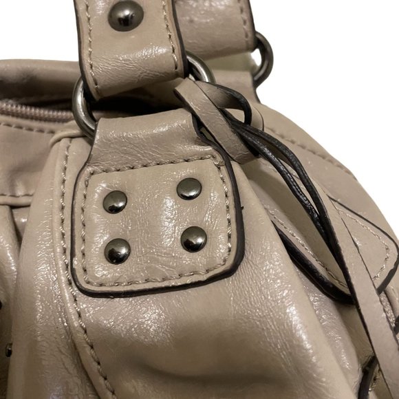 STYLE & CO Gray Beige Studded Synthetic Double Strap Zip Closure Pocket Pouches - Picture 7 of 13